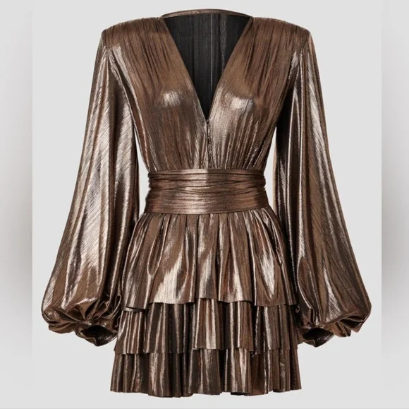 BRONX & BANCO Bellerose Metallic Mini Dress - Picture 5 of 15